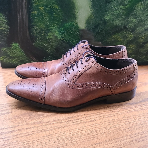 Leather Giorgio Brutini tan brown shoes Lace Up - Picture 2 of 6